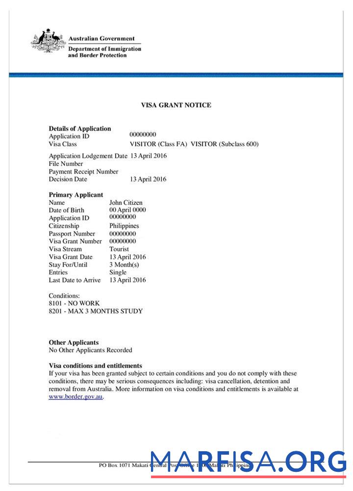 Printable Australia e visa download for verification
